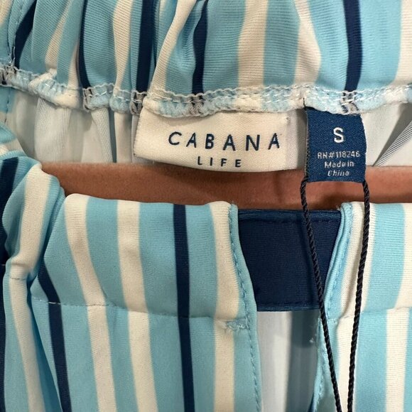 Cabana Life Nautical Tie Waist Maxi Dress Size Small Blue Stripe NWT Beach - Picture 3 of 11